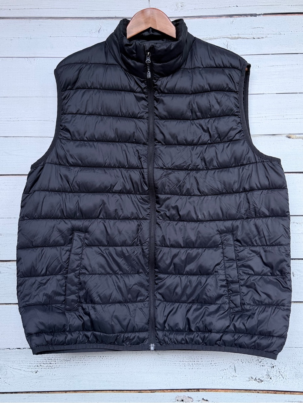 Swiss Tech Puffer Vest Full Zip Mock Neck Quilted Jacket Gilet Size L (42-44)